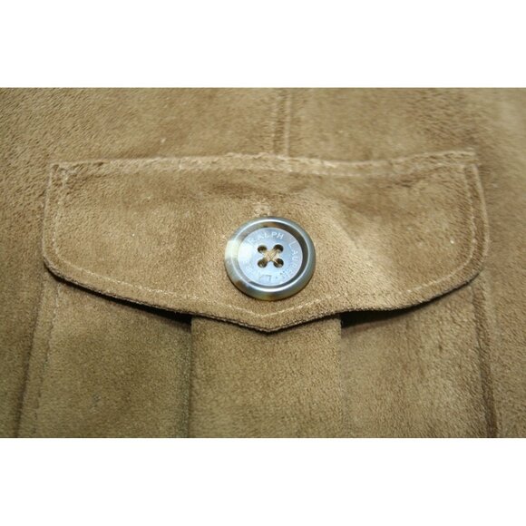 Ralph Lauren Dry Goods Faux Suede Safari Vest Womens Large Brown Western Boho - Picture 4 of 6